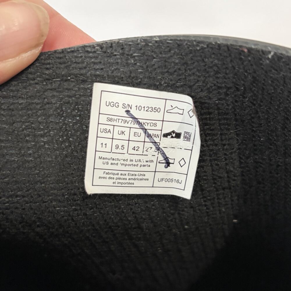 UGG Shaye Rain Boot Womens Size 11 Solid Shiny Black Mid Calf Slip On Waterproof - Picture 7 of 8